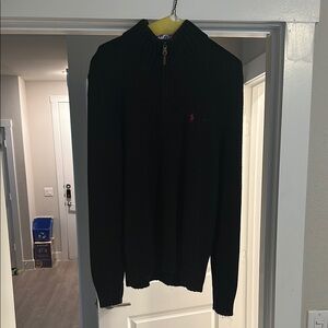 Polo Ralph Lauren- Black Half-Zip knit Sweater XL